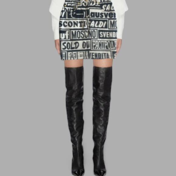 Moschino Jeans Black/Off White Skirt | Size 2 - Picture 7 of 7